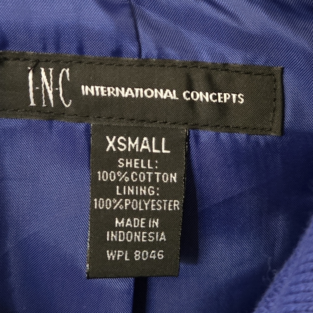 INC International Concepts Royal Blue Trench Coat Size XS. - Picture 2 of 6